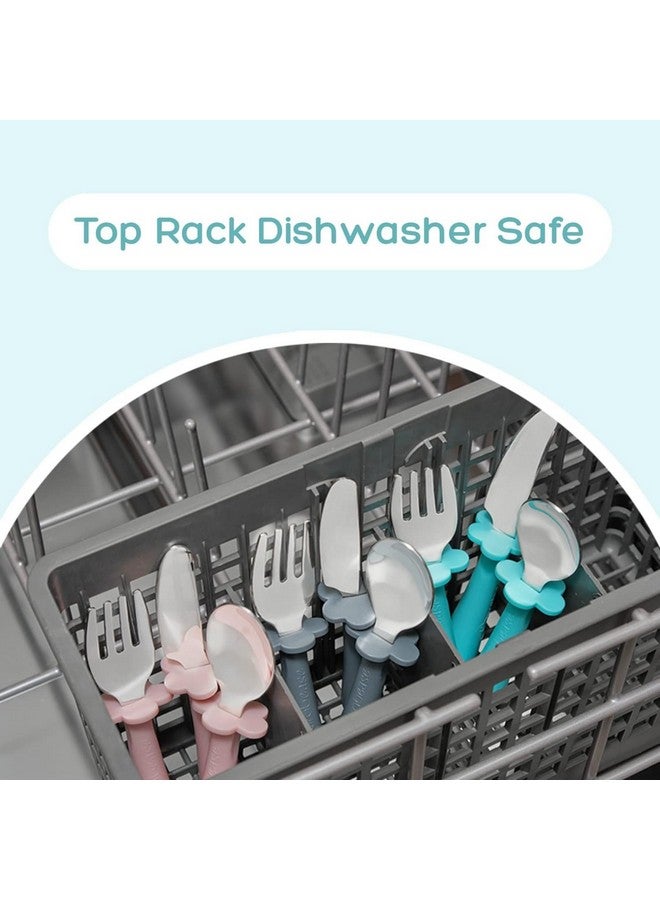 Toddler Silverware Set Forks Spoons And Knives Set Toddler Utensils Feeding Supplies Bpa And Phthalatesfree Dishwasher Safe Teal