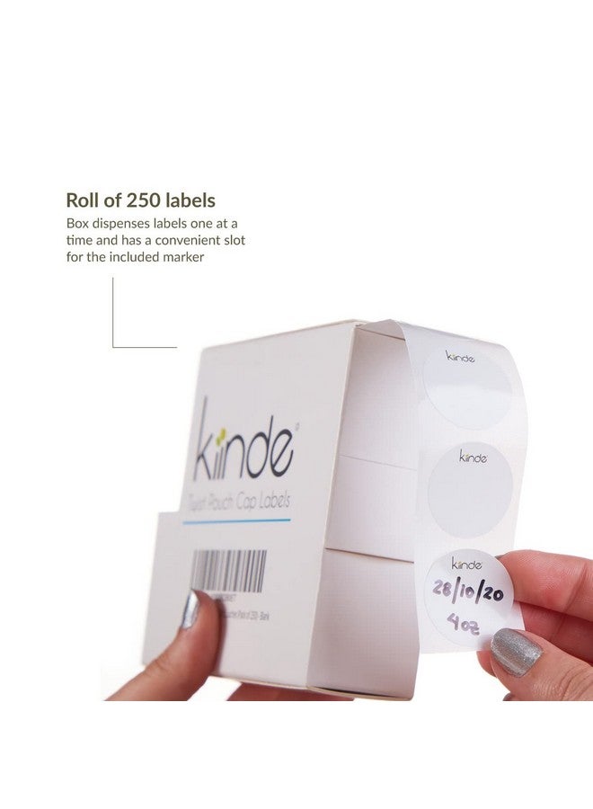 Twist Cap Singleuse Writeon Labels For Breast Milk And Baby Food Storage Pouches (Pack Of 250) Includes Label Dispenser With Marker And Marker Holder Blank