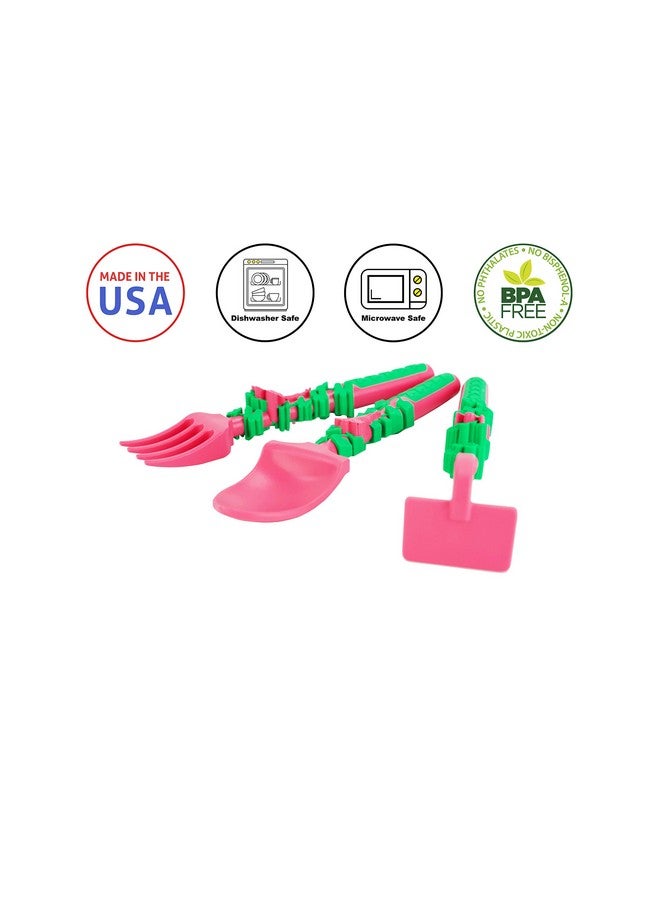 Toddler Utensils Made In Usa Construction Dino Fairy Silverware For Toddlers Construction Utensils For Kids Construction Eating Fork Spoon (Garden Fairy)