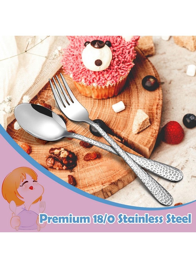 Toddler Forks And Spoons Set 10Piece Stainless Steel Toddler Utensils Kids Safe Silverware For Self Feeding Healthy & Nontoxic Dishwasher Safe