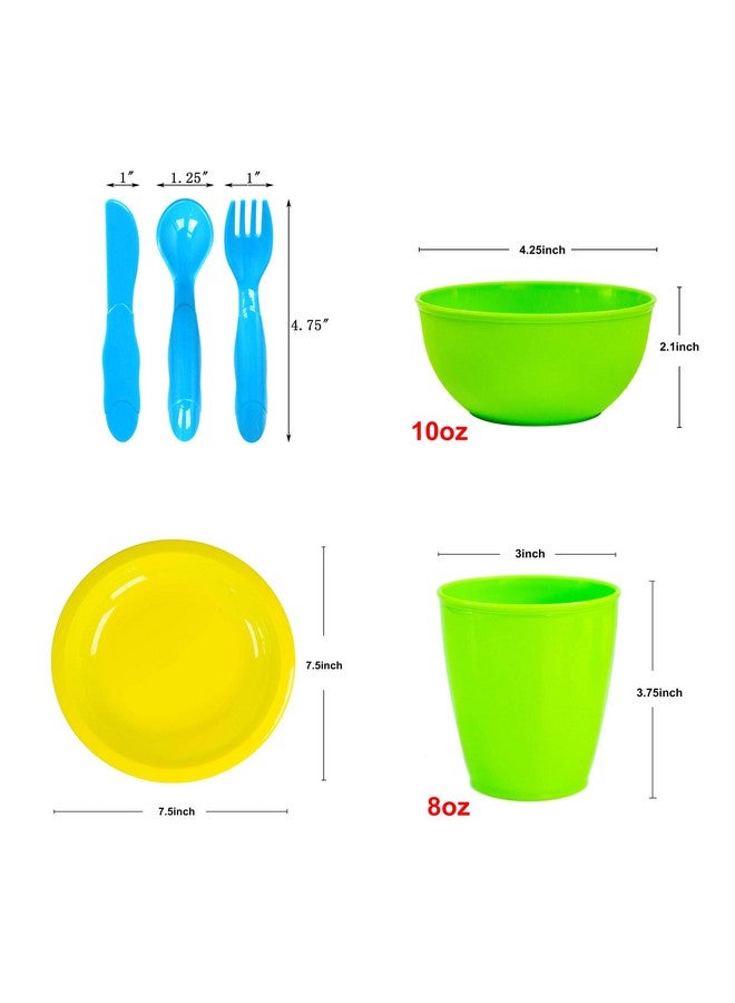 54 Pcs Plastic Kids Dinnerware Set Of 9 In 9 Assorted Colors Toddler Dining Set Cups Kids Plates Kids Bowls Flatware Set Kids Dishes Set