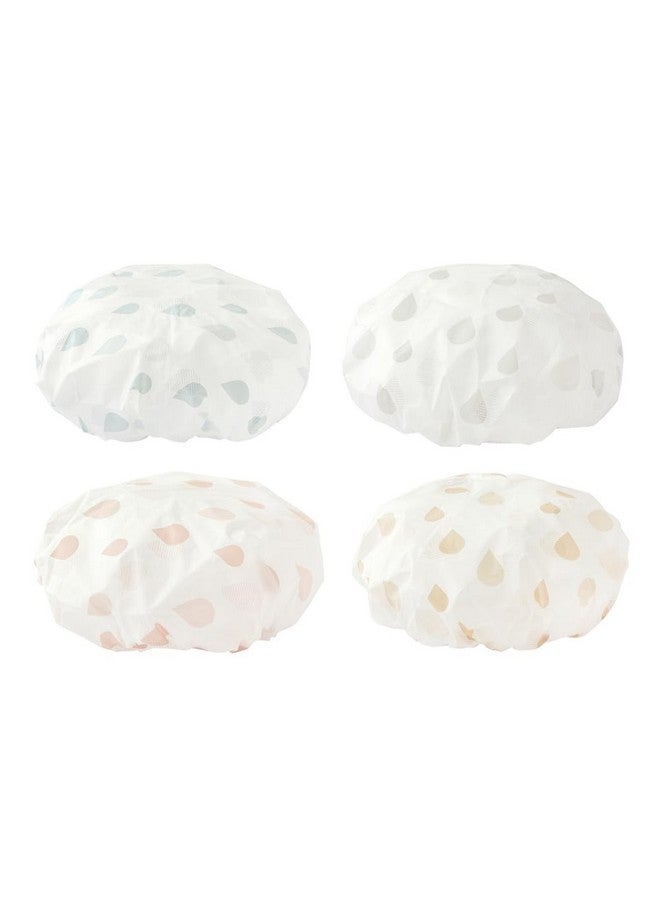 4 Pcs/Set Reusable Eva Waterproof Shower Cap Suitable For Beauty Makeup Cleansing Bath And Other Facial Care