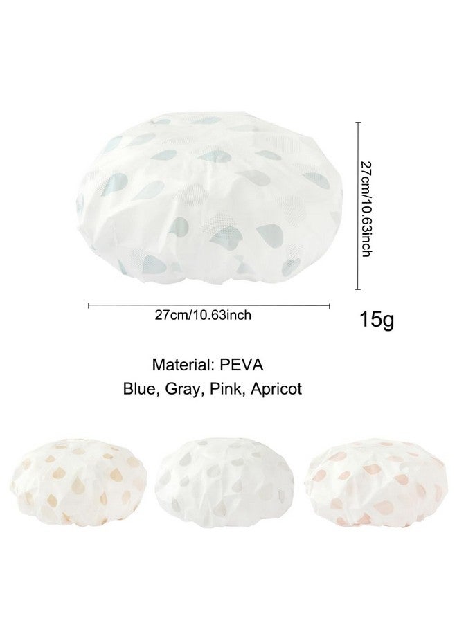 4 Pcs/Set Reusable Eva Waterproof Shower Cap Suitable For Beauty Makeup Cleansing Bath And Other Facial Care