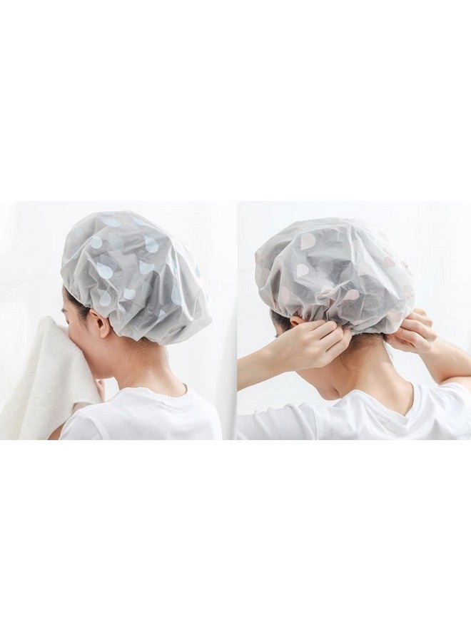 4 Pcs/Set Reusable Eva Waterproof Shower Cap Suitable For Beauty Makeup Cleansing Bath And Other Facial Care
