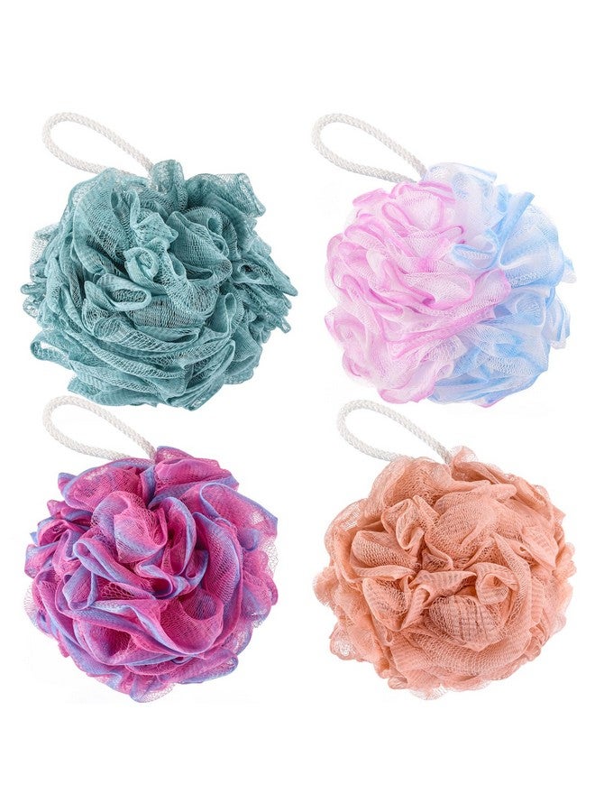 75G/Pcs Bath Puffs Large Body Exfoliating Loofah Shower Sponges For Men And Women Showering Set Of 4