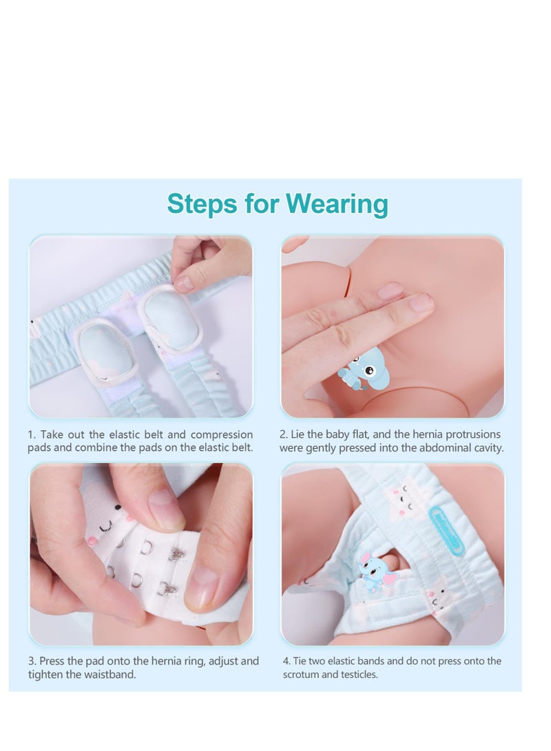 Hernia Belts for Baby Inguinal, Infant Hernia Support Brace for Both Side Single Double Groin Pain Relief, Infant Umbilical Hernia Belt Wrap Truss for Children 0-4 Years, with 4 Compression Pads