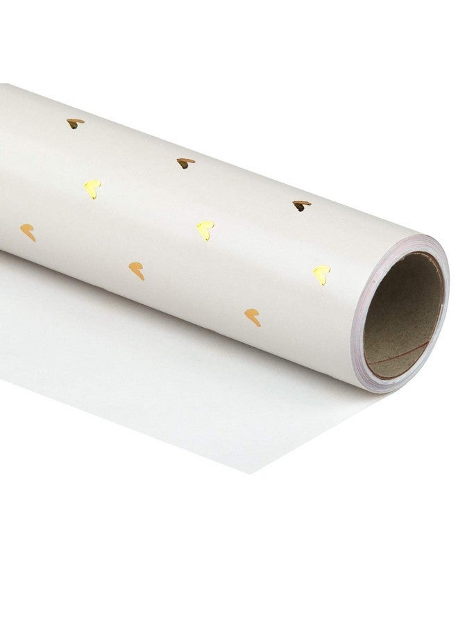 Wrapping Paper Roll Pastel Pink Color With Gold Foil Sweet Heart Design For Birthday Valentine'S Day Wedding Baby Shower Wrap 30 Inch X 16.5 Feet