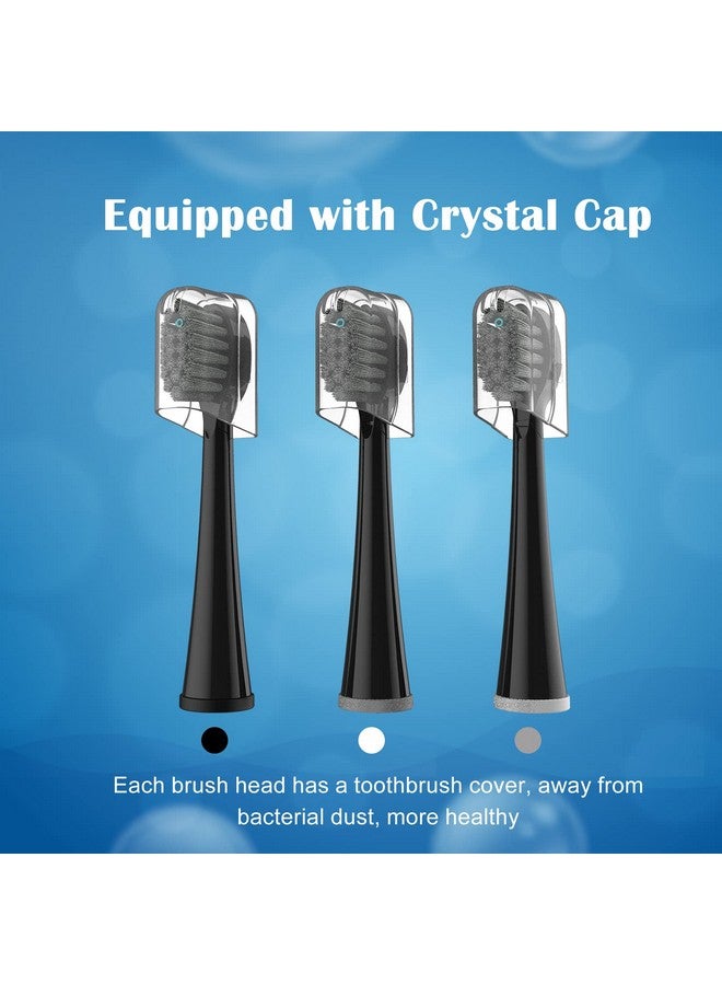 Replacement Brush Heads For 𝗪𝗮𝘁𝗲𝗿𝗽𝗶𝗸 𝐒𝐨𝐧𝐢𝐜𝐅𝐮𝐬𝐢𝐨𝐧 2.0 Flossing Toothbrush With Cover Compact 3 Count Black Soft Bristles