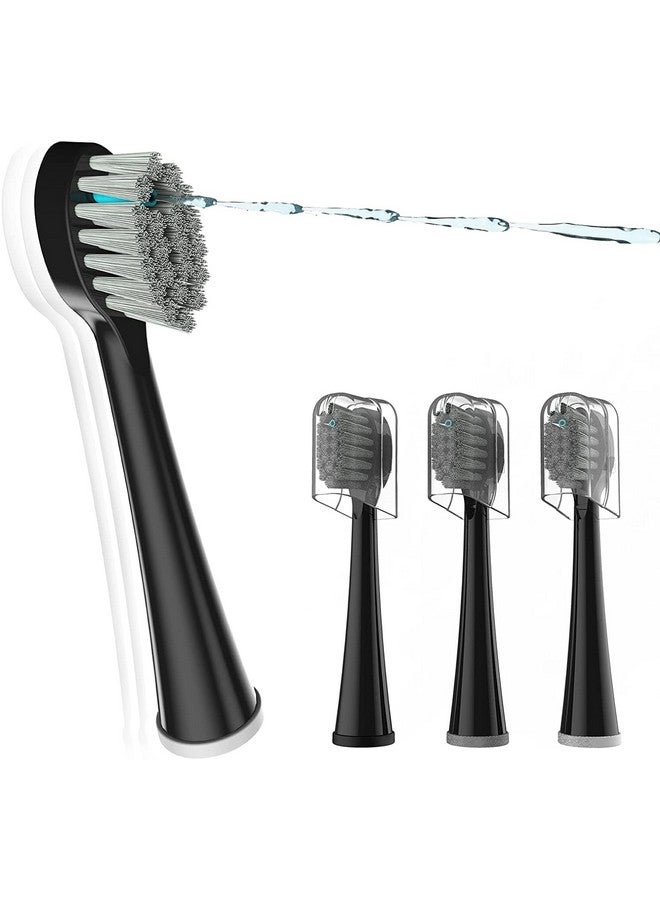 Replacement Brush Heads For 𝗪𝗮𝘁𝗲𝗿𝗽𝗶𝗸 𝐒𝐨𝐧𝐢𝐜𝐅𝐮𝐬𝐢𝐨𝐧 2.0 Flossing Toothbrush With Cover Compact 3 Count Black Soft Bristles