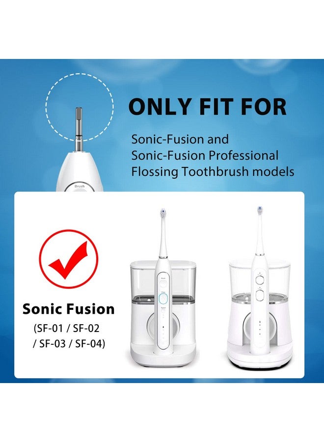 Replacement Brush Heads For 𝗪𝗮𝘁𝗲𝗿𝗽𝗶𝗸 𝐒𝐨𝐧𝐢𝐜𝐅𝐮𝐬𝐢𝐨𝐧 2.0 Flossing Toothbrush With Cover Compact 3 Count Black Soft Bristles