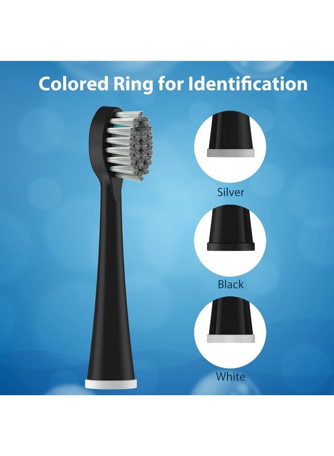 Replacement Brush Heads For 𝗪𝗮𝘁𝗲𝗿𝗽𝗶𝗸 𝐒𝐨𝐧𝐢𝐜𝐅𝐮𝐬𝐢𝐨𝐧 2.0 Flossing Toothbrush With Cover Compact 3 Count Black Soft Bristles