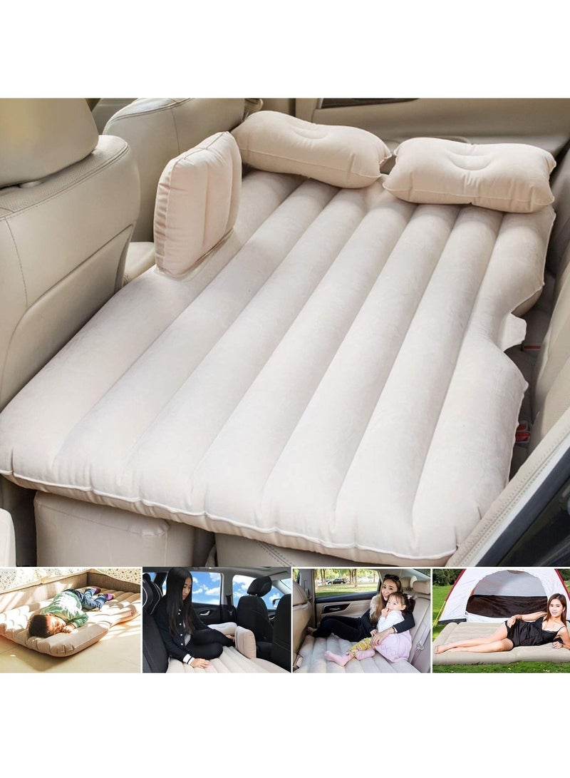 Travel Inflatable Bed,Car Air Bed Comfortable,Back Seat Extended Mattress Universal Car Cushion Flocked Camping Airbed