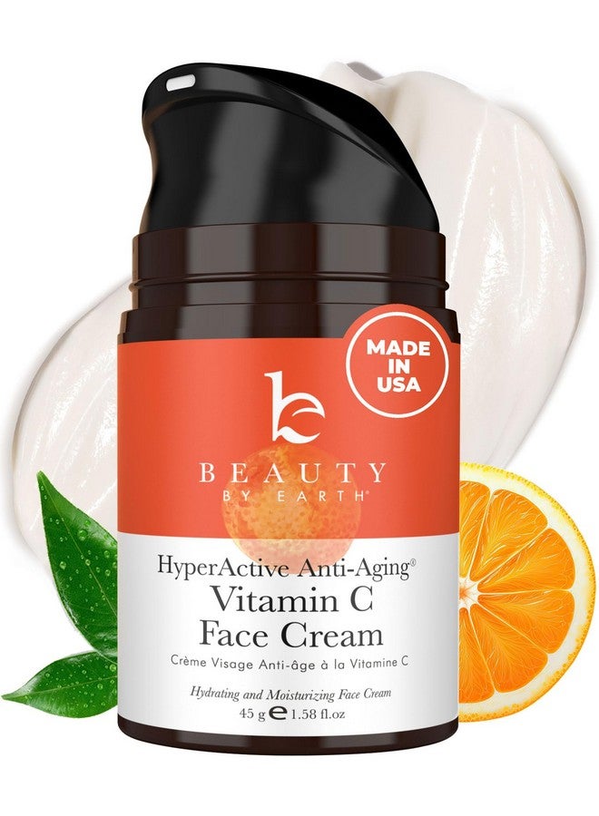 Hyperactive Anti Aging Vitamin C Face Cream Made In Usa With Natural & Organic Ingredients Face Moisturizer For Women & Men Day & Night Cream Anti Wrinkle Face Skin Lotion