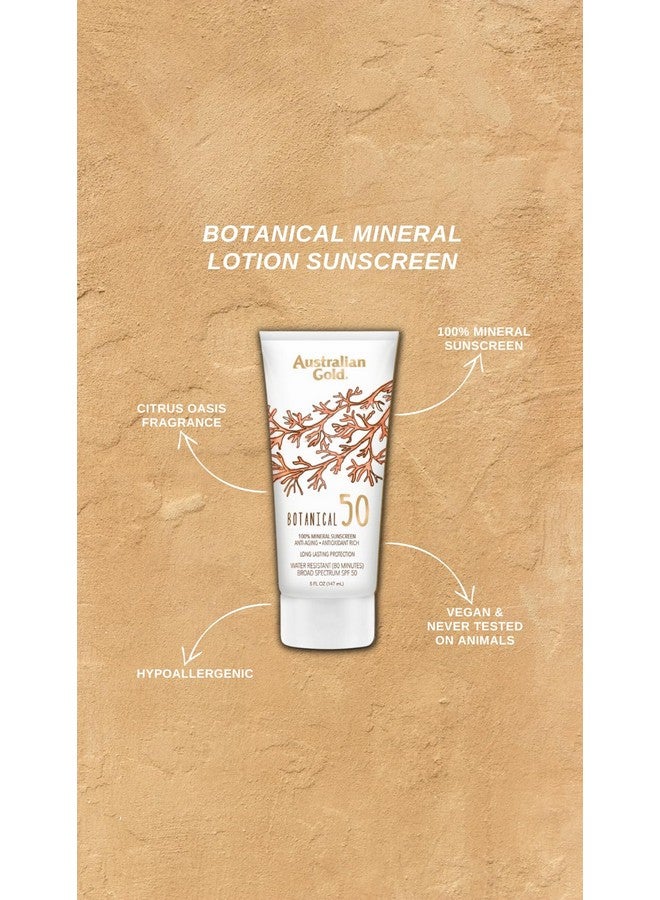 Botanical Sunscreen Mineral Lotion Broad Spectrum Water Resistant Spf 50 5 Ounce