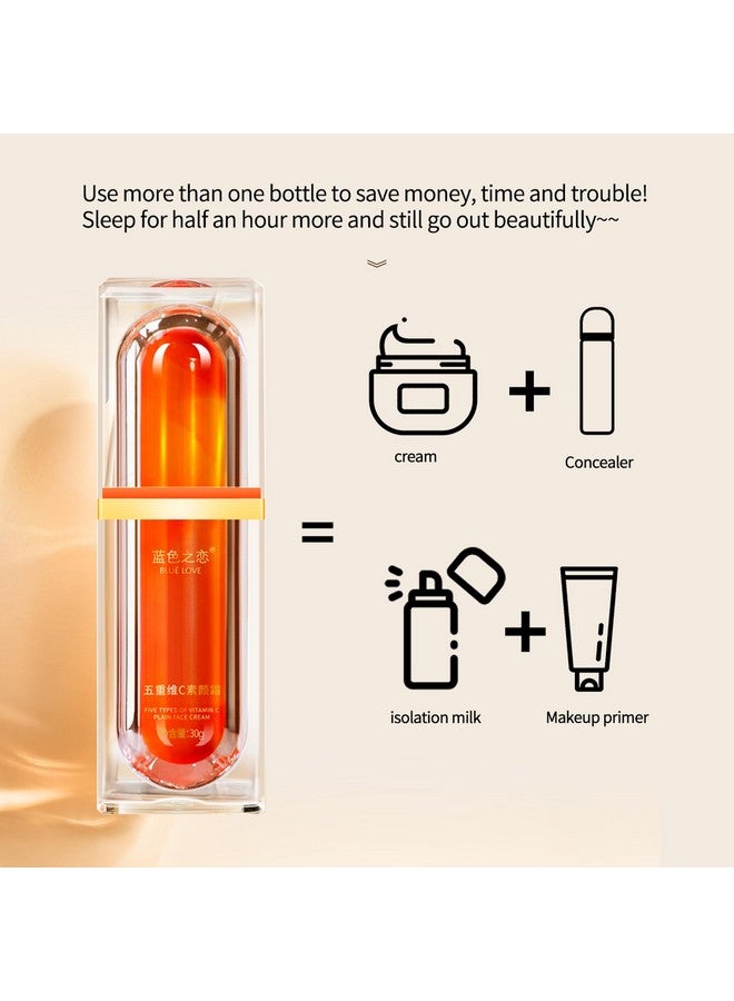 Five Vitamin C Toneup Cream For Women Silky Tinted Moisturizer Makeup Five Vc Tone Up Cream Naturallooking Face Bb Cream Easily Absorbed Face Moisturizer For All Skin Types 5.5Oz