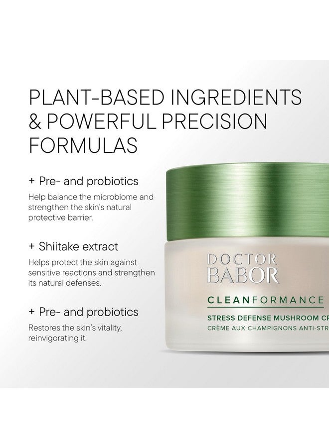 Cleanformance Stress Defense Mushroom Cream Antioxidant And Microbiome Complex Protect Moisturizer Balances And Revitalizes Skin Improve Skin Barrier Reduce Fine Lines & Wrinkles 1.69 Oz