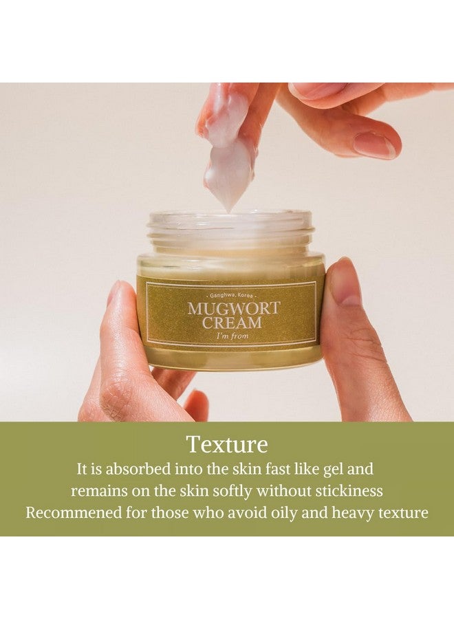 Mugwort Cream For All Skin Type 1.69 Fl Oz Moisturizer With 73.55% Mugwort Extract Soothing Calming Redness Relief With Sebum Control