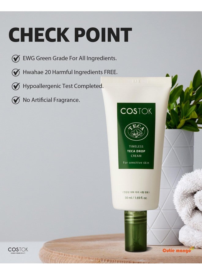 Timeless Teca Drop Cream 50Ml (1.69 Oz) Centella Asiatica Extract Madecassoside Ph5.5 Oil And Water Balance Xteca Technology Hypoallergenic Soothing Face Moisturizer For All Skin Types
