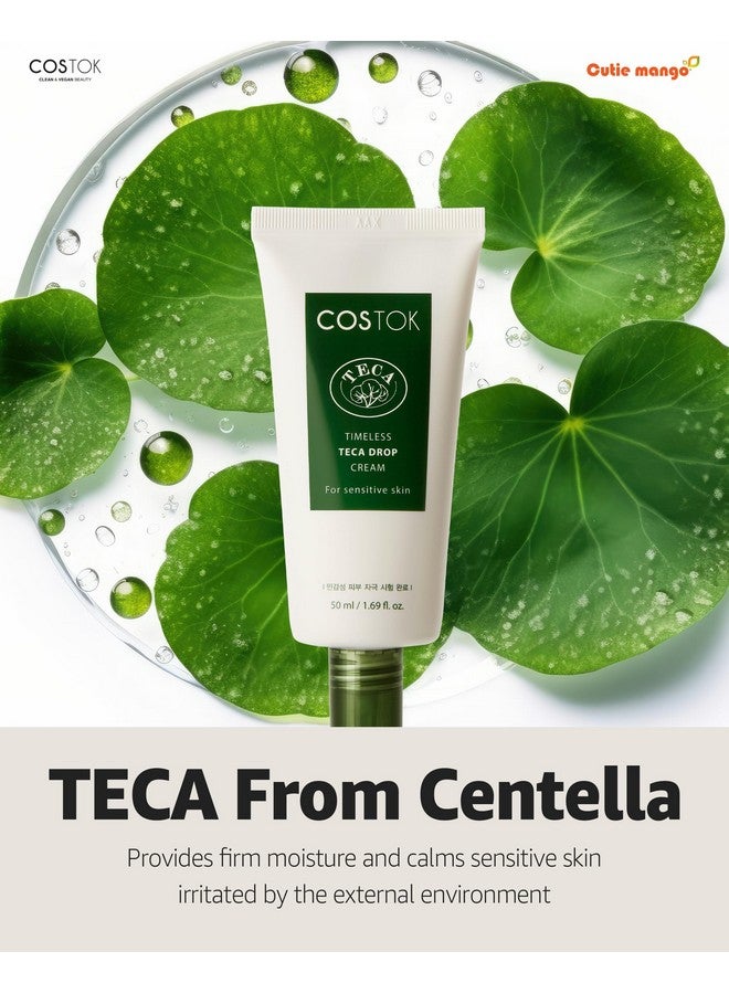 Timeless Teca Drop Cream 50Ml (1.69 Oz) Centella Asiatica Extract Madecassoside Ph5.5 Oil And Water Balance Xteca Technology Hypoallergenic Soothing Face Moisturizer For All Skin Types