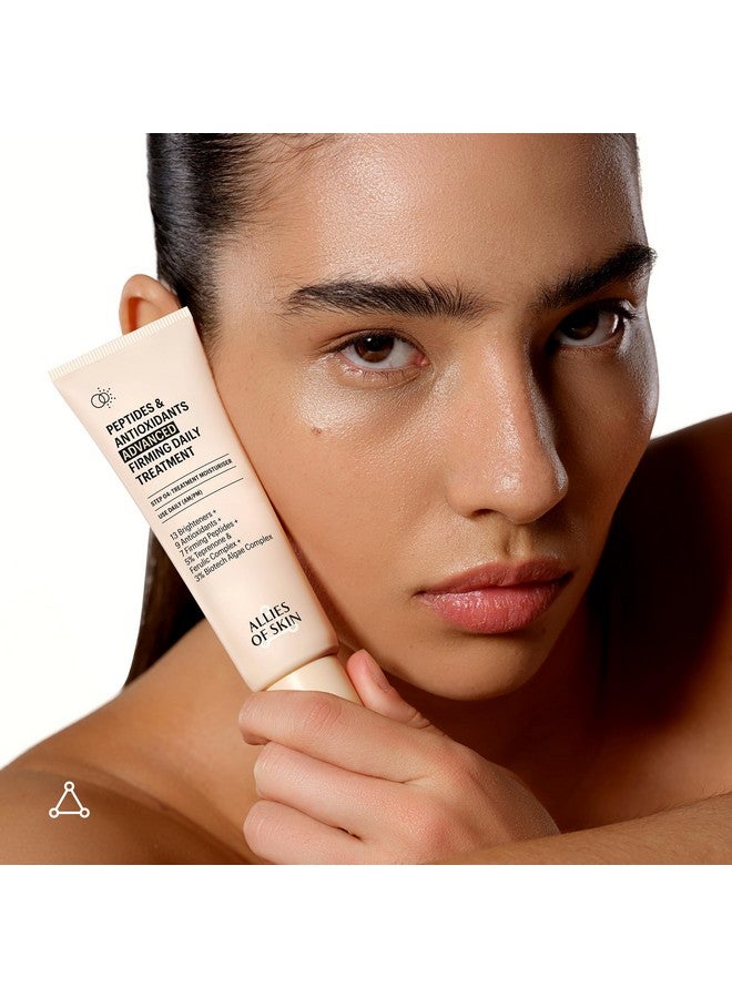 Peptides & Antioxidants Advanced Firming Daily Treatment With 13 Brighteners 9 Antioxidants 7 Firming Peptides 5% Teprenone & Ferulic Complex And 3% Biotech Algae Complex 20Ml/ 1.6Oz