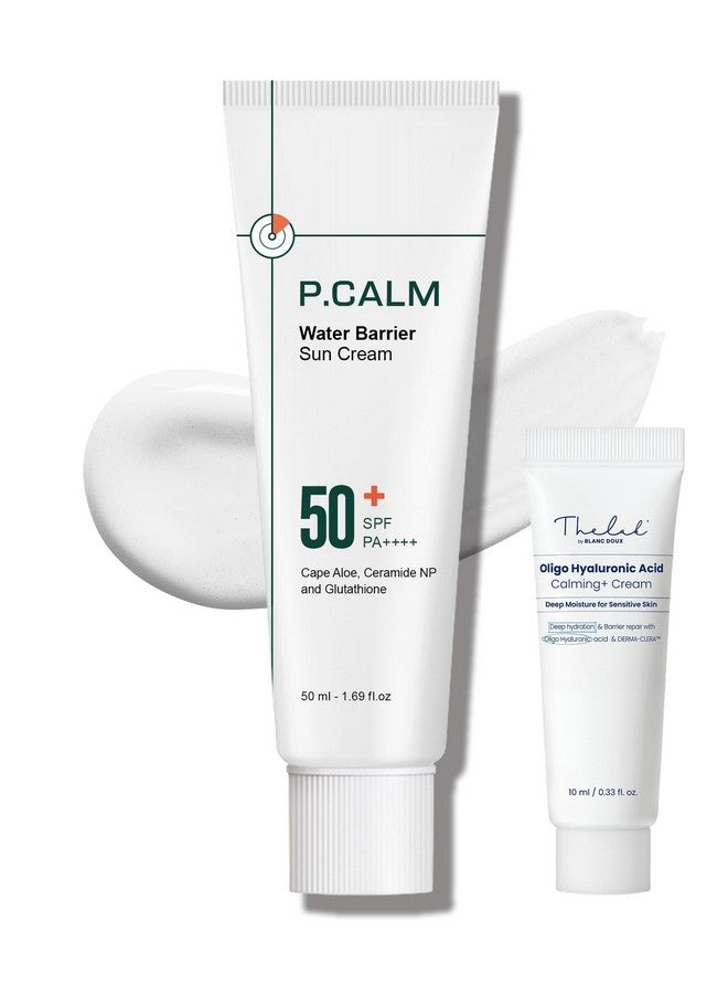Water Barrier Moisturizing Sun Cream Mattefinish No White Cast Spf 50+ Pa++++ Vegan Calming Moisture Daily Sunscreen For Dry Oily Sensitive Skin Korean Skincare 1.7 Fl Oz