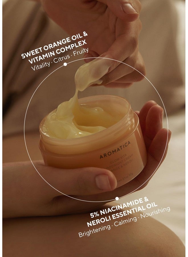 Glow Vita Goodnight Cream Orange & Neroli 3.1Fl Oz/90G Wrinkle Care Night Cream Sleeping Pack With Ceramide Vitamin Complex