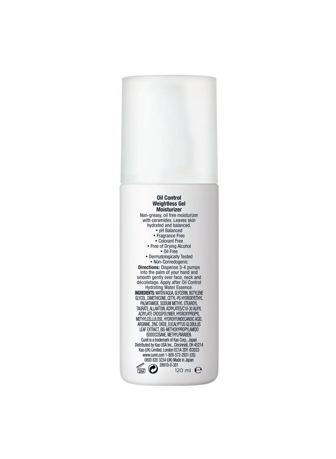 Oil Control Weightless Gel Moisturizer For Dry Sensitive Skin Gel Moisturizer For Face Fragrance Free 4 Oz