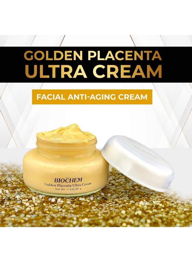 Golden Placenta Ultra Cream 1.41 Oz / 40 G Antiaging Facial Moisturizer With Placenta Extract For Skin Radiance Allinone Solution