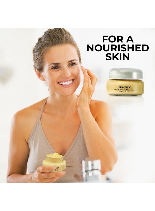 Golden Placenta Ultra Cream 1.41 Oz / 40 G Antiaging Facial Moisturizer With Placenta Extract For Skin Radiance Allinone Solution