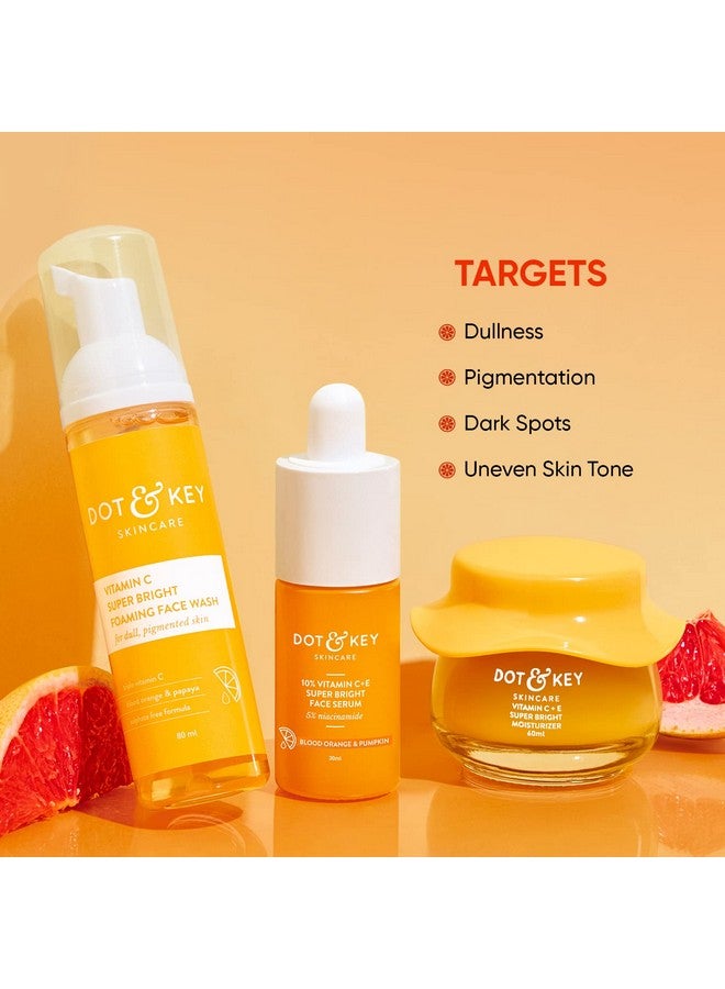 Vitamin C + E Skin Care Combo Facewash 80Ml Serum 30Ml Moisturizer 60Ml