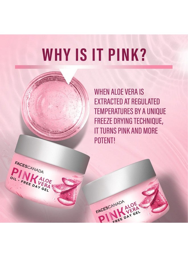 Pink Aloe Vera Oilfree Day Gel 50G 1.5% Hyaluronic Acid Intense Hydration Lightweight Non Sticky & Absorbs Easily Soothing Nourishing & Acne Control No Alcohol & Parabens