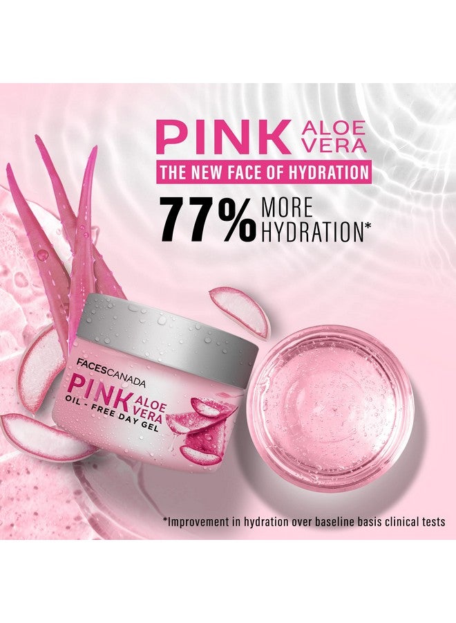 Pink Aloe Vera Oilfree Day Gel 50G 1.5% Hyaluronic Acid Intense Hydration Lightweight Non Sticky & Absorbs Easily Soothing Nourishing & Acne Control No Alcohol & Parabens