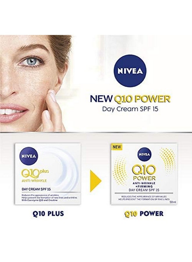 Q10 Antiwrinkle Power Firming Day Cream Spf 15 (50Ml) Antiwrinkle Face Cream With Skin Identical Q10 And Creatine Face Cream For 3X Wrinkles