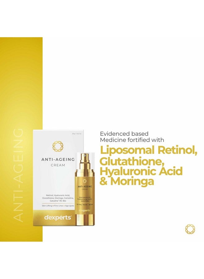 D'Experts Antiaging Cream With Retinol Hyaluronic Acid Moringa Reduce Wrinkles Fine Lines & Age Spots & Skin Lifting For All Skin Types 30Gm