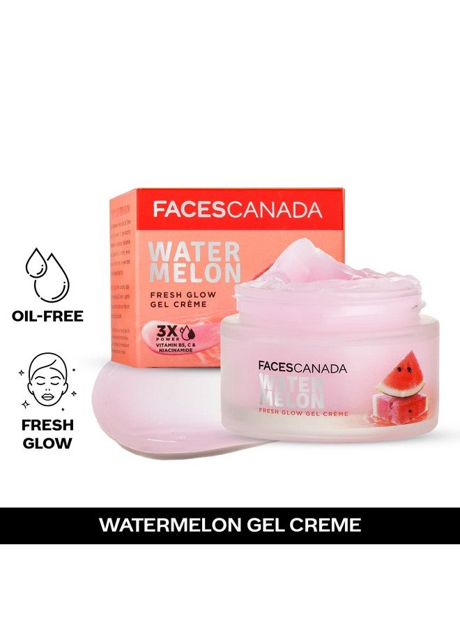 Watermelon Fresh Glow Gel Creme 50G Niacinamide & Vitamin C & B5 Youthful Glow No Hyperpigmentation Soft & Smooth Skin Refreshing Face Moisturiser For All Skin Types Vegan