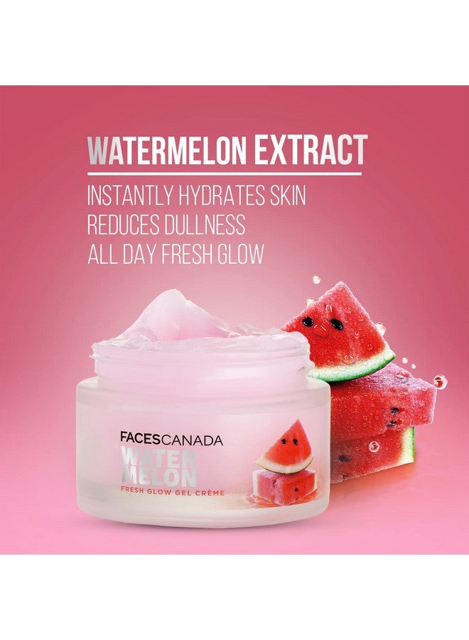Watermelon Fresh Glow Gel Creme 50G Niacinamide & Vitamin C & B5 Youthful Glow No Hyperpigmentation Soft & Smooth Skin Refreshing Face Moisturiser For All Skin Types Vegan