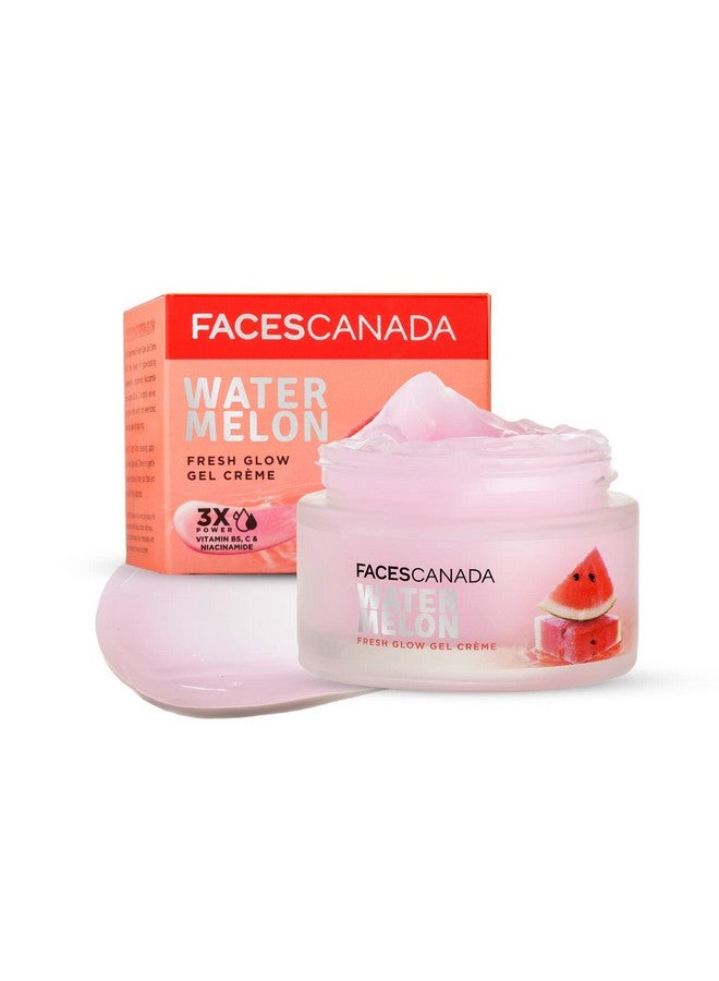 Watermelon Fresh Glow Gel Creme 50G Niacinamide & Vitamin C & B5 Youthful Glow No Hyperpigmentation Soft & Smooth Skin Refreshing Face Moisturiser For All Skin Types Vegan