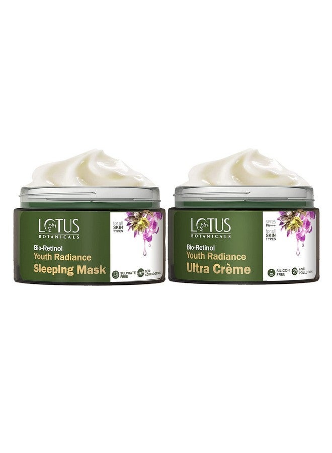 Bioretinol Youth Radiance Antiageing Ultra Crème And Bioretinol Youth Radiance Antiageing Sleeping Mask (Night Crème) Reduces Fights Fine Lines & Nourishes Skin 50G Each