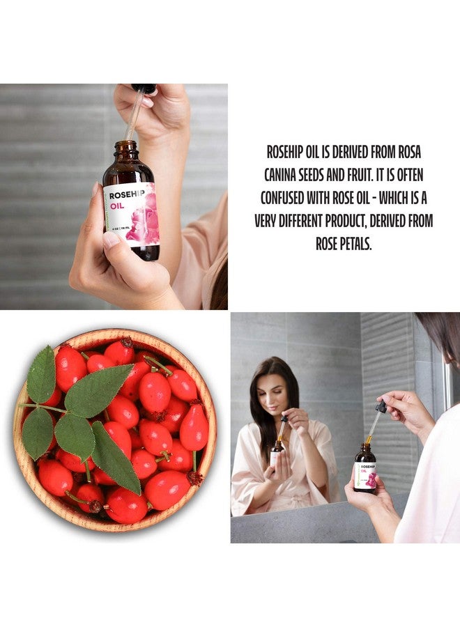 Rosehip Oil For Face Oil For Women Rosehip Seed Oil Pure Cold Pressed Unrefined Oil For Hair And Nails Skin Care Moisturizer Rose Hips Face Oils And Serums 4Oz