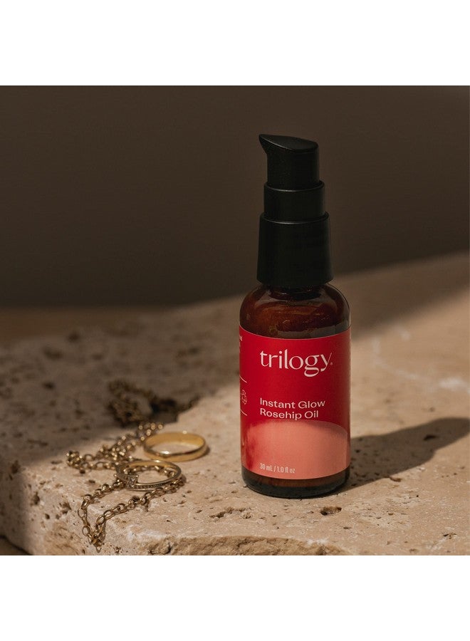 Instant Glow Rosehip Oil (30Ml) With Mica And Squalane Supports Collagen Production Hydrates And Repairs Improving Skin Texture Provides Instant Illumination