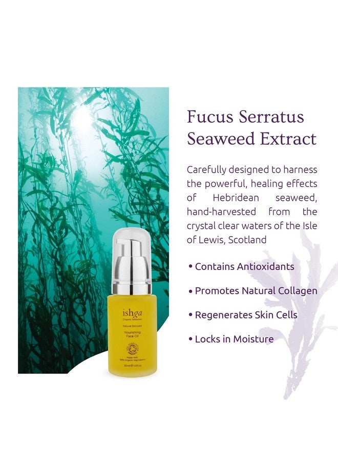 Face Oil Natural & Organic Skincare Scottish Seaweed For All Skin Types Vegan Crueltyfree Jojoba Almond Oil Rose Geranium 1.69Fl Oz (30Ml)