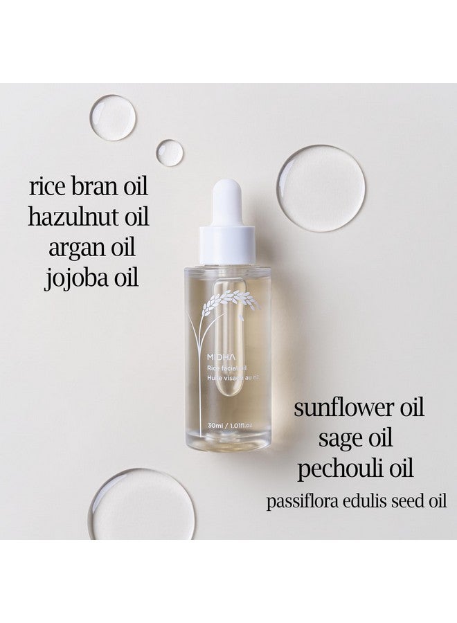 Rice Facial Oil 30Ml For Skin Moisturizing Deep Intense And Immediate Hydration And Quick Absorption With Non Greasy Light Oil Like As Rice Bran Oil