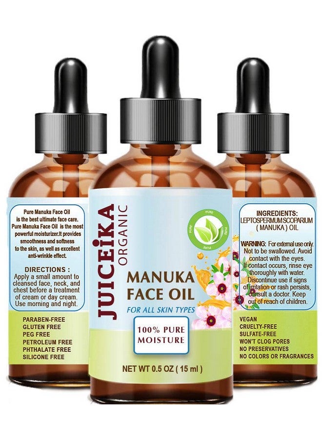 Manuka Oil Australian 100% Pure. Face Moisturizer Antiaging Face Oil For Face Skin Hair Lip And Nail Care 0.5 Fl.Oz. 15 Ml
