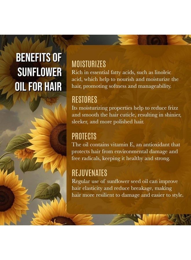 Sunflower Seed Face Moisturizing Oil 4 Oz Size High Linoleic Best For Acne Prone Oily Skin And Face