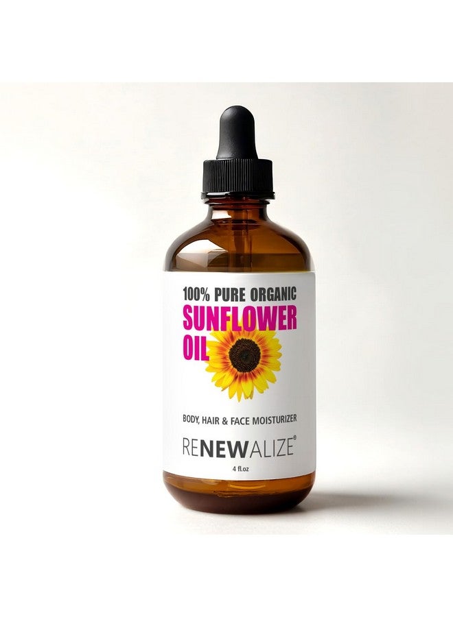 Sunflower Seed Face Moisturizing Oil 4 Oz Size High Linoleic Best For Acne Prone Oily Skin And Face