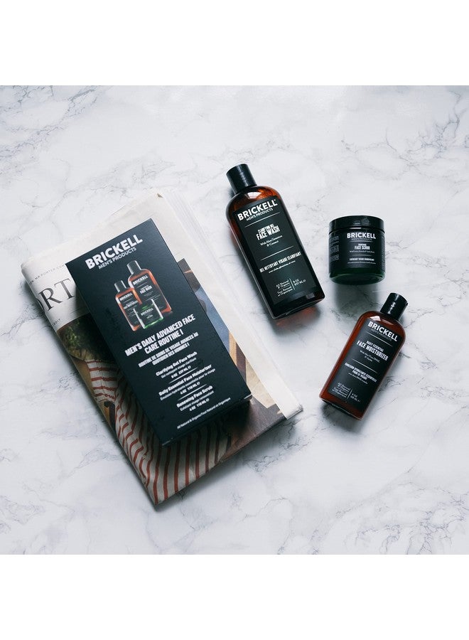 Daily Advanced Face Care Routine I Gel Facial Cleanser Wash Face Scrub Face Moisturizer Lotion Natural And Organic Men'S Skin Care Gift Set Scented