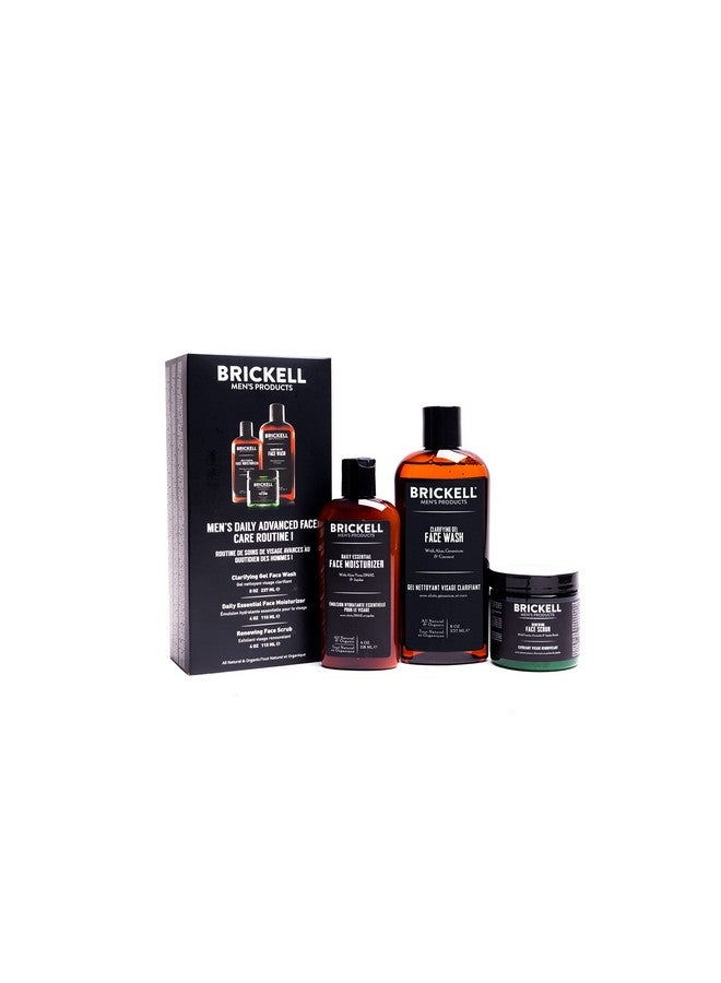Daily Advanced Face Care Routine I Gel Facial Cleanser Wash Face Scrub Face Moisturizer Lotion Natural And Organic Men'S Skin Care Gift Set Scented