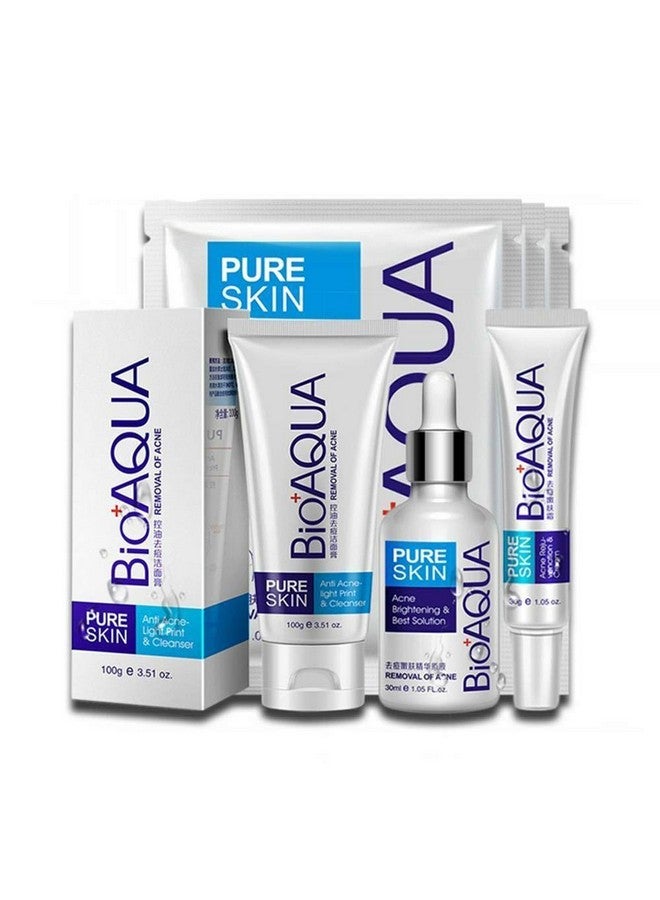 4In1 Face Acne Treatment Scar Removal Spots Pimples Oil Cream Face Masks Scar Blemish Marks Moisturizing Oil 100G+30G+30Ml+4Pcs X30G