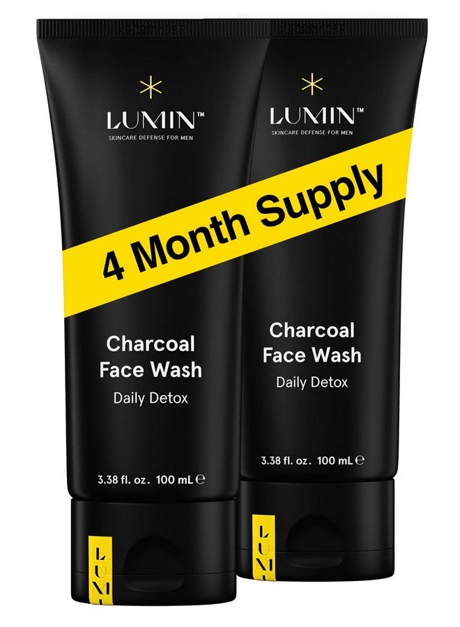 Men'S Charcoal Face Wash 100Ml 2Pack Unclogs Pores Controls Oil Prepares Skin For Shaving Contains Charcoal Rose Flower Oil & Centella Asiatica