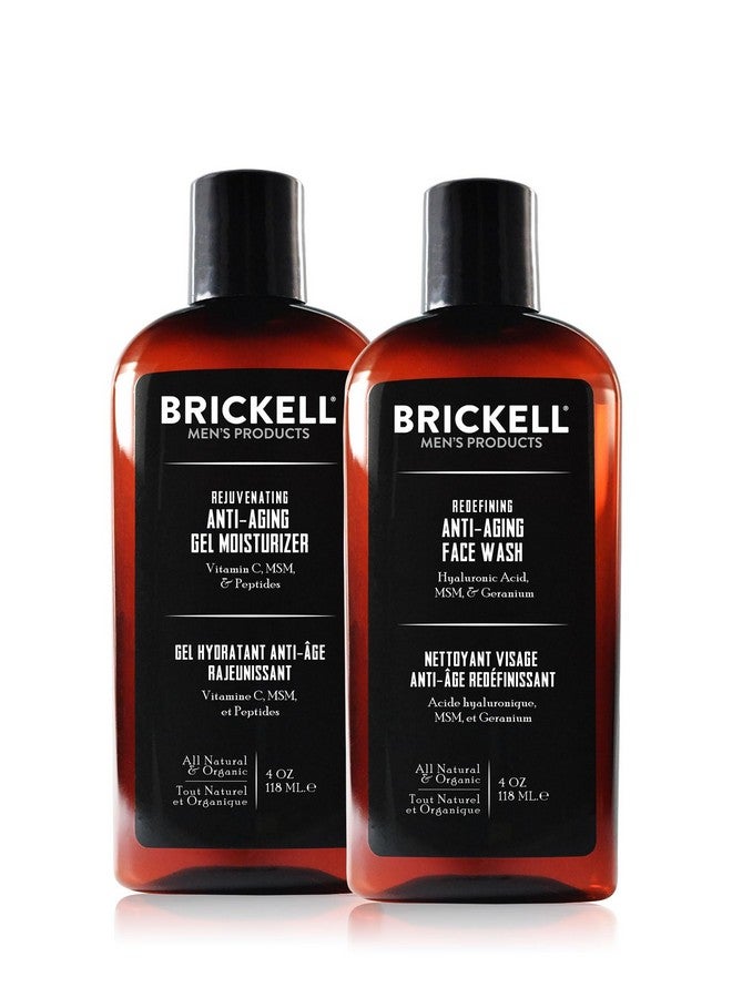 Enhancing Gel Antiaging Routine Gel Facial Cleanser And Gel Face Moisturizer Men'S Skin Care Gift Set